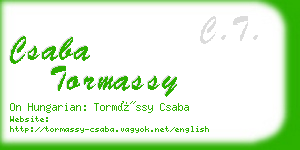 csaba tormassy business card